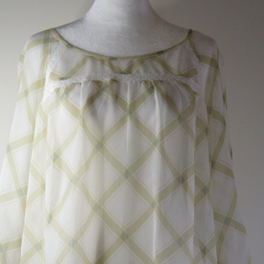 Lauren Conrad Women's Semi-Sheer 3/4 Sleeve Pullover Blouse Size 2XL (C531)